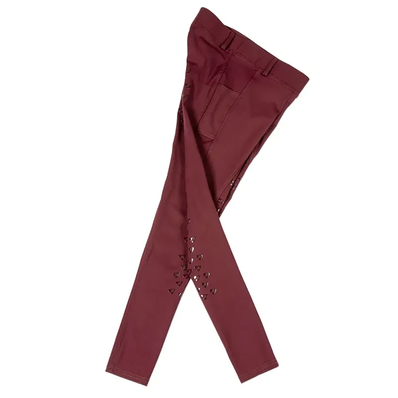 Aubrion Young Rider Albany Riding Tights - Black Cherry
